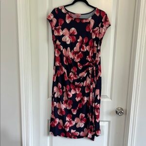 Hello Miz fitted side tie floral maternity dress size large
